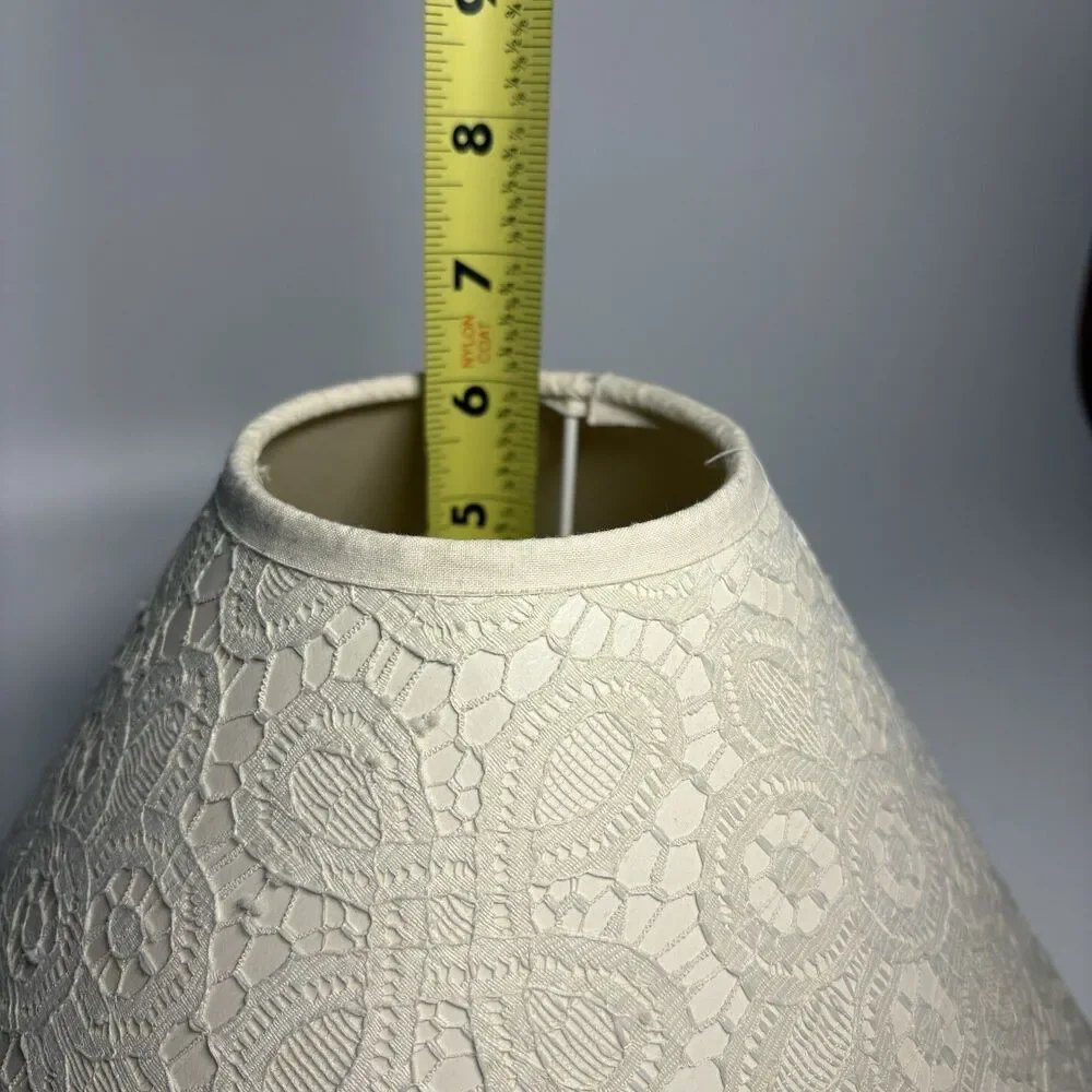 Vintage Hardback Cone Lace Lampshade Ivory